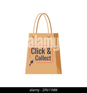 Fare clic e raccogliere l'icona di distribuzione al dettaglio isolata su sfondo bianco. Illustrazione Vettoriale