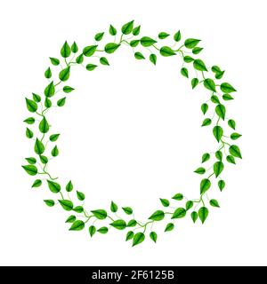 Cornice rotonda di margherite decorate con farfalle. Illustrazione Vettoriale
