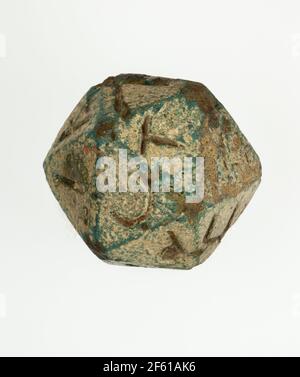 Die (Icosaedro) a venti facce con lettere greche, egiziane Foto Stock