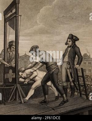 Esecuzione di Maximilien Robespierre, 1794 Foto Stock