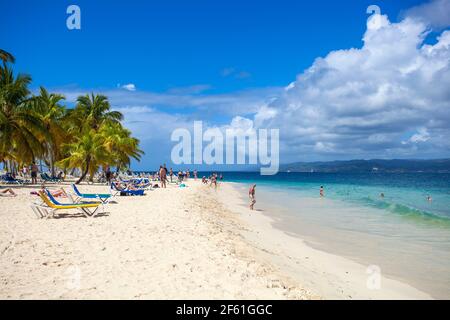 Repubblica Dominicana, Penisola Orientale De Samana, Semana, Spiaggia di Cayo Levantado Foto Stock