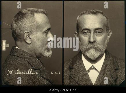 Alphonse Bertillon, Autoritratto Mugshot Foto Stock