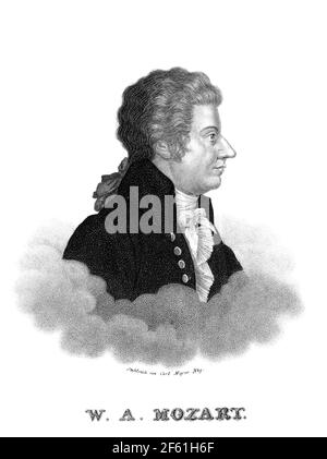 Wolfgang Amadeus Mozart, il compositore austriaco Foto Stock