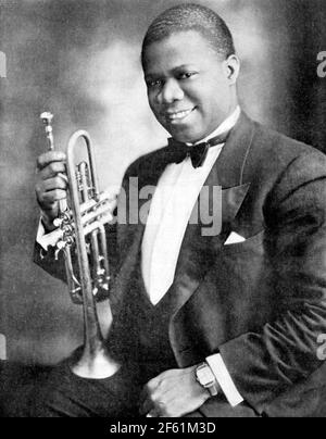 Louis Armstrong, American musicista jazz Foto Stock