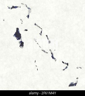 Mappa delle Bahamas con linee tracciate e illustrazione blu dell'acquerello Foto Stock