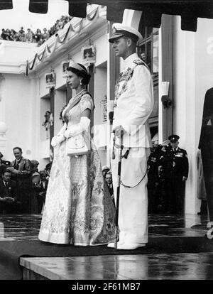 Regina Elisabetta II e Principe Filippo, Duca di Edimburgo, 1954 Foto Stock