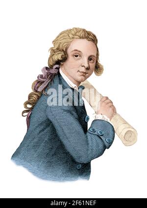 Giovane Wolfgang Amadeus Mozart, compositore austriaco Foto Stock