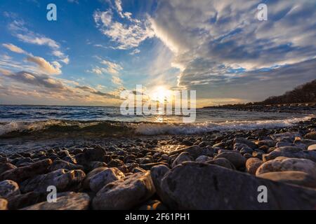 Tramonto sul lago Ontario Foto Stock