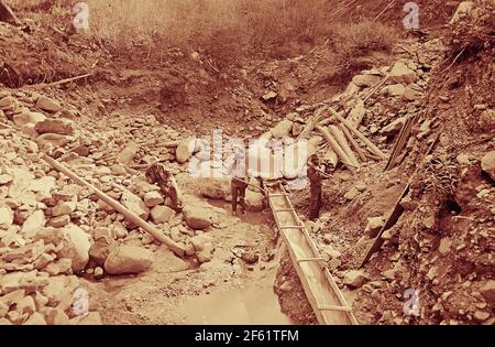 Gold Miners, Colorado, 1875 Foto Stock