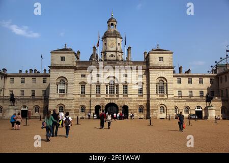 21 aprile 2011. Londra, Inghilterra. Horse Guards Parade, parte del percorso Royal Wedding, dove la processione passera' lungo il tragitto per Buckingham Pal Foto Stock