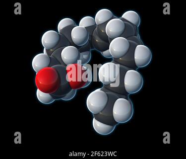 Acido linoleico, modello molecolare Foto Stock