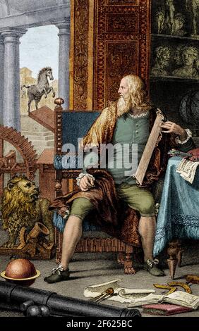 Leonardo da Vinci, Polymath italiano Foto Stock