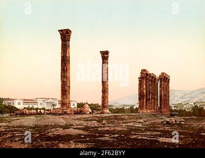 Tempio di Zeus Olimpio, Atene, Grecia Foto Stock