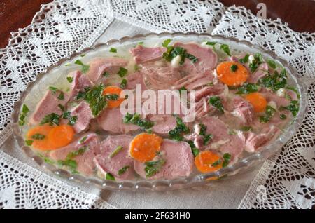 lingua di manzo gelata Foto Stock