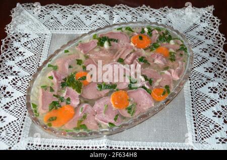 lingua di manzo gelata Foto Stock
