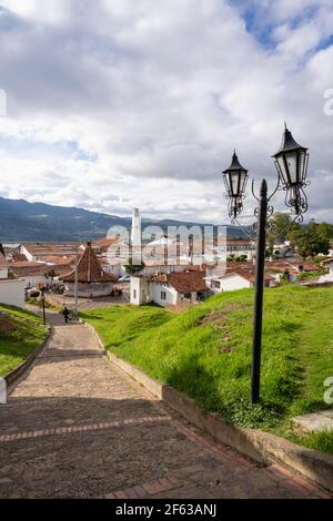 Sentiero sulle alture di Guatavita, Cundinamarca, Colombia Foto Stock