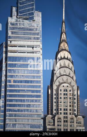 Chrysler Building e una torre Vanderbilt nel centro di Manhattan Foto Stock