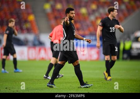 Serge Gnabry (Germania) GES/Football/WM-Qualifikation: Romania - Germania, 28.03.2021 Calcio/Calcio: Campionato del mondo di qualificazione match: Romania vs Germania, Bucarest, Romania, 28 marzo 2021 | usage worldwide Foto Stock