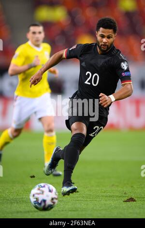 Serge Gnabry (Germania) GES/Football/WM-Qualifikation: Romania - Germania, 28.03.2021 Calcio/Calcio: Campionato del mondo di qualificazione match: Romania vs Germania, Bucarest, Romania, 28 marzo 2021 | usage worldwide Foto Stock