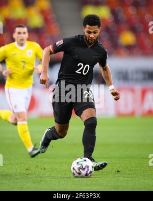 Serge Gnabry (Germania) GES/Football/WM-Qualifikation: Romania - Germania, 28.03.2021 Calcio/Calcio: Campionato del mondo di qualificazione match: Romania vs Germania, Bucarest, Romania, 28 marzo 2021 | usage worldwide Foto Stock