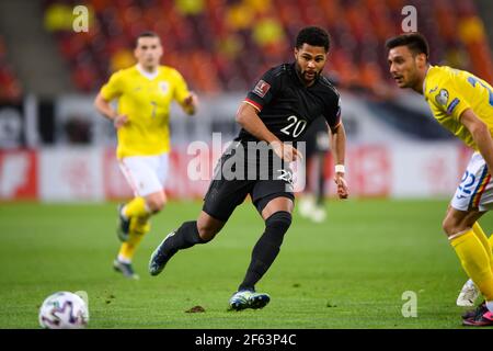 Serge Gnabry (Germania) GES/Football/WM-Qualifikation: Romania - Germania, 28.03.2021 Calcio/Calcio: Campionato del mondo di qualificazione match: Romania vs Germania, Bucarest, Romania, 28 marzo 2021 | usage worldwide Foto Stock