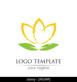 modello grafico vettoriale con logo di tulipano floreale Illustrazione Vettoriale