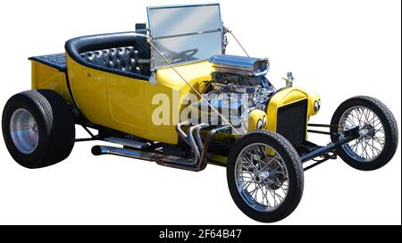 1928 Yellow Ford Model UN'asta calda personalizzata Foto Stock