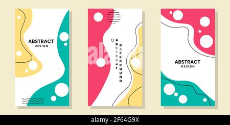 Set astratto creativo minimo per la decorazione delle pareti, come disegno di cartolina o di brochure, illustrazione vettoriale. Illustrazione Vettoriale