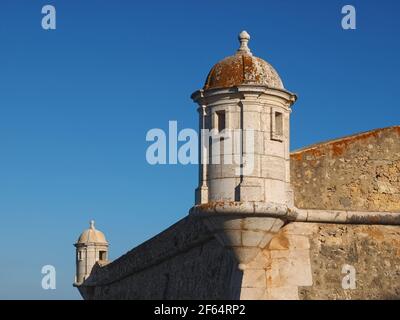 Forte da Ponta da Bandeira, un forte storico a Lagos, Costa dell'algarve, Portogallo Foto Stock