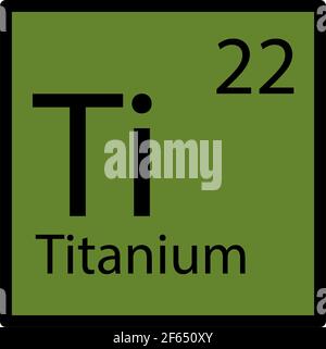 Icona dell'elemento chimico. Contorno grassetto modificabile con disegno riempimento colore. Illustrazione vettoriale. Illustrazione Vettoriale