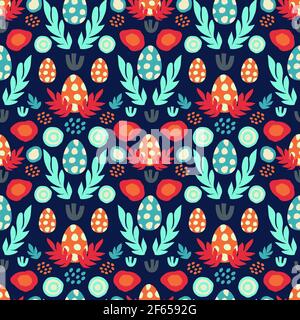 Set di motivi senza cuciture con uova di dinosauro, impronte Illustrazione Vettoriale