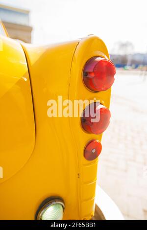 Primo piano di tassisti americani d'epoca. Foto di alta qualità Foto Stock