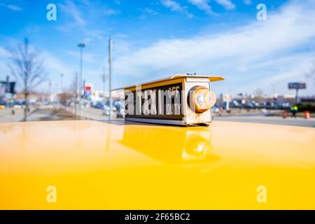 Primo piano di tassisti americani d'epoca. Foto di alta qualità Foto Stock