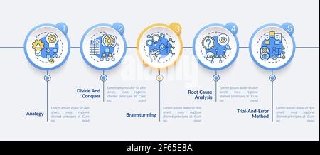 Strategie di risoluzione dei problemi modello infografico vettoriale Illustrazione Vettoriale