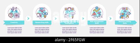 Modello infografico vettoriale delle competenze per la risoluzione dei problemi Illustrazione Vettoriale