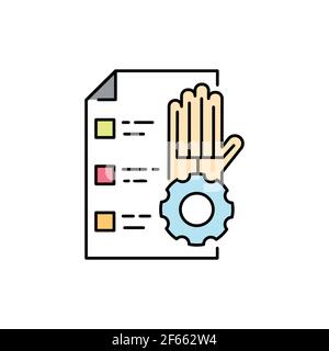 Icona della linea a colori biomeccanica. Pittogramma per pagina web, app mobile, promo. Elemento di progettazione GUI UI UX. Tratto modificabile. Illustrazione Vettoriale