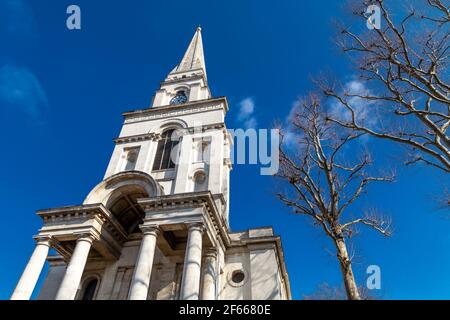 Esterno di Christ Church, Spitalfields, Londra, Regno Unito Foto Stock