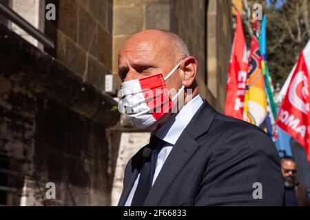 Roma, Italia. 30 Marzo 2021. Fabio Rampelli, Vice Presidente della Camera dei deputati (Foto di Matteo Nardone/Pacific Press) Credit: Pacific Press Media Production Corp./Alamy Live News Foto Stock