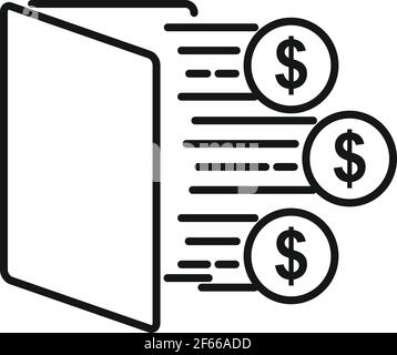 Icona della scrivania del trader, stile del contorno Illustrazione Vettoriale