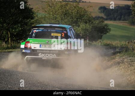 02 KOPECKY Jan (CZE) DRESLER Pavel (CZE) Skoda Fabia R5 azione durante il Campionato europeo Rally 2017 ERC Barum rally, dal 25 al 27 agosto, a Zlin, Repubblica Ceca - Foto Jorge Cunha / DPPI Foto Stock
