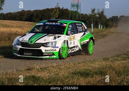 02 KOPECKY Jan (CZE) DRESLER Pavel (CZE) Skoda Fabia R5 azione durante il Campionato europeo Rally 2017 ERC Barum rally, dal 25 al 27 agosto, a Zlin, Repubblica Ceca - Foto Jorge Cunha / DPPI Foto Stock