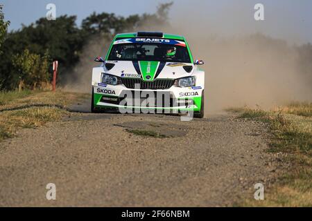 02 KOPECKY Jan (CZE) DRESLER Pavel (CZE) Skoda Fabia R5 azione durante il Campionato europeo Rally 2017 ERC Barum rally, dal 25 al 27 agosto, a Zlin, Repubblica Ceca - Foto Jorge Cunha / DPPI Foto Stock