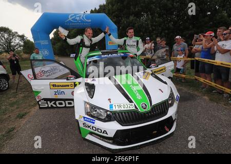 02 KOPECKY Jan (CZE) DRESLER Pavel (CZE) Skoda Fabia R5 ambientazione durante il Campionato europeo Rally 2017 ERC Barum rally, dal 25 al 27 agosto, a Zlin, Repubblica Ceca - Foto Jorge Cunha / DPPI Foto Stock