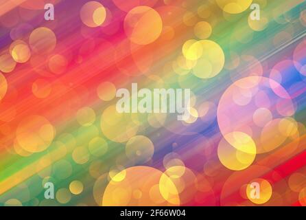 Molte colorate bolle di luce trasparente. Sfondi bokeh Foto Stock