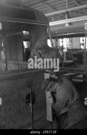 Lavoro direzionale sul telaio in ferro Foto Stock