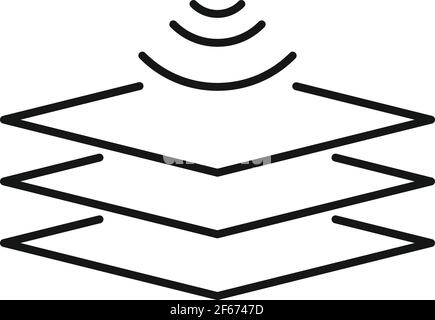 Icona del pannello di assorbimento audio, stile del contorno Illustrazione Vettoriale