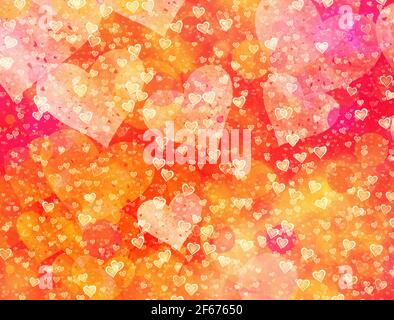 Cuori multicolore sfondo di un simbolo d'amore Foto Stock