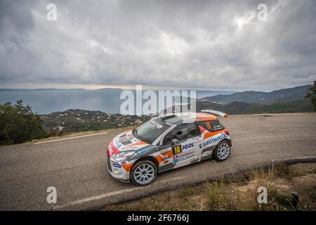 10 ASTIER Raphaël VAUCLARE Frédéric Citroen DS3 azione durante il campionato di rally francese 2017, rallye du Var dal 23 al 26 novembre a Sainte Maxime, Francia - Foto Gregory Lenenmand / DPPI Foto Stock