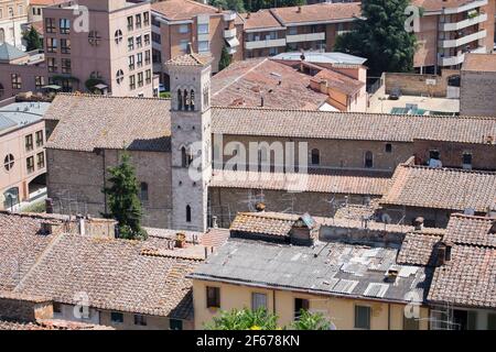 Vista sulla città di Colle di Val d'Elsa. Foto Stock