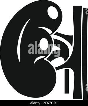 Icona del rene del corpo, stile semplice Illustrazione Vettoriale